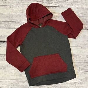 Kids Two-Tone Hoodie - Red and Gray